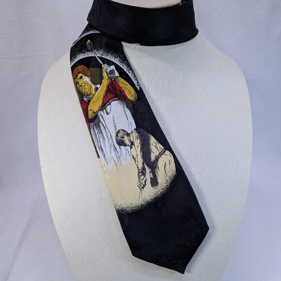 Dimoda Men's Novelty Classic Tie Golfing Design Handmade 3x58" - Picture 1 of 9